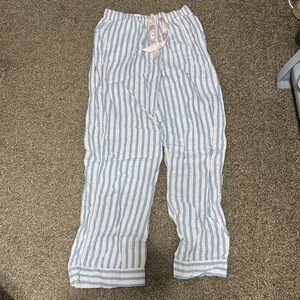 Victoria's Secret Pajama Bottoms in Blue and White Stripes